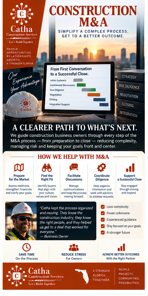Construction business owner exploring M&A options