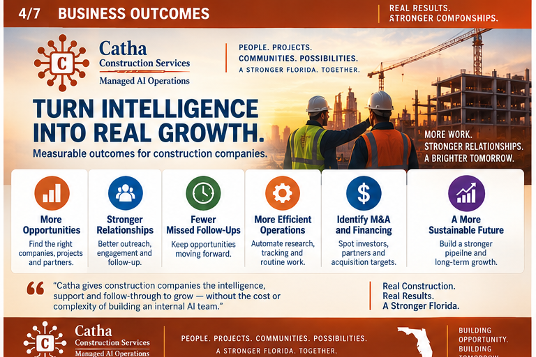 Business outcomes of Catha Managed AI Operations for construction companies